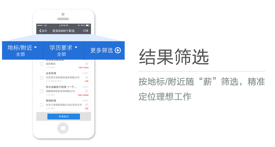 按地標/附近隨“薪”篩選，精準定位理想工作